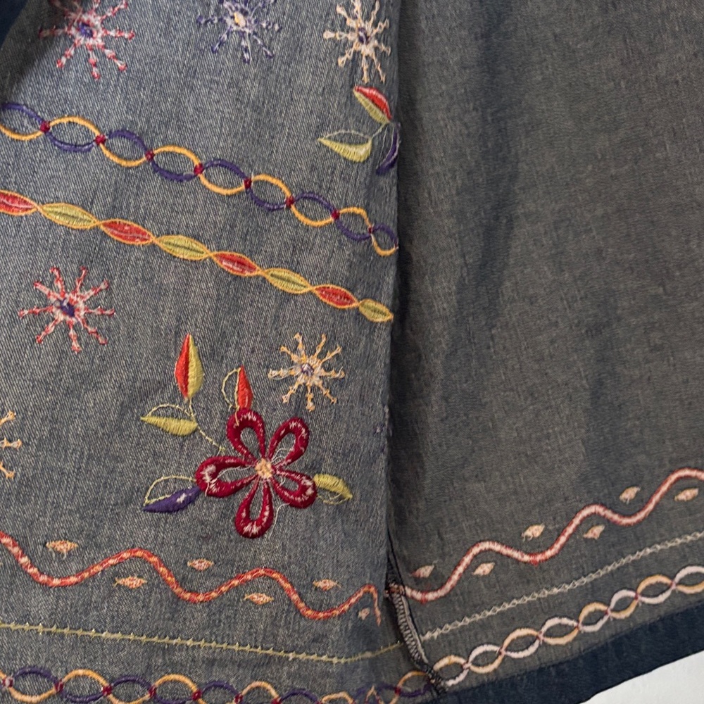 Vintage Bechamel Embroidered Denim Jacket Floral Boho Cottagecore XL - Picture 4 of 8